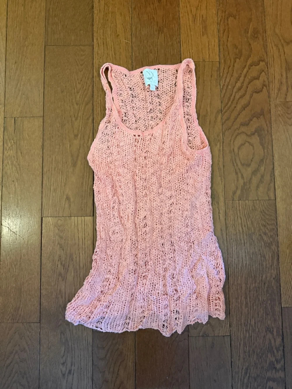 New York & Company Peach-Pink Open Knit Tank Top - Picture 1 of 1